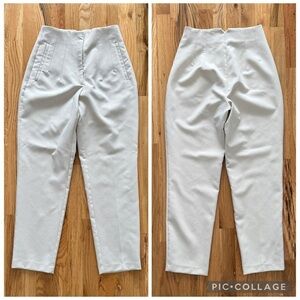 Zara High-Waisted Cream Tapered Pants | Tailored Trousers | Size S / US 26